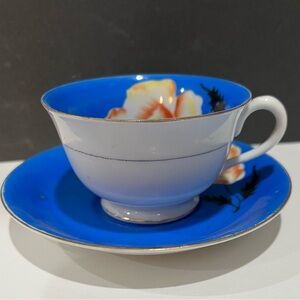 Hand-Painted Tea Cup and Saucer